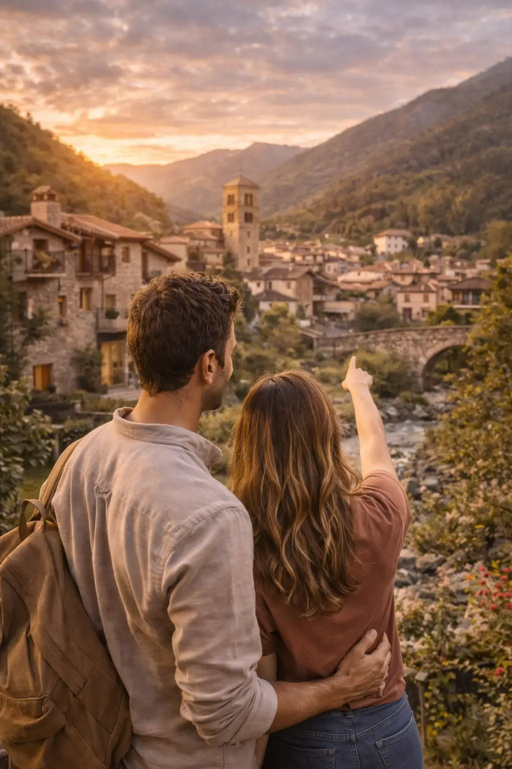 una pareja joven buscando casa en Ripoll